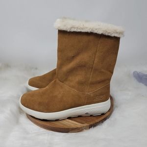 Skechers Gogomat Technology Brown Faux Suede Boots 6